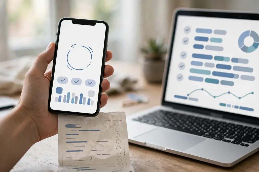 Receipt capture for AI bookkeeping: scanning a paper receipt into categorized expenses