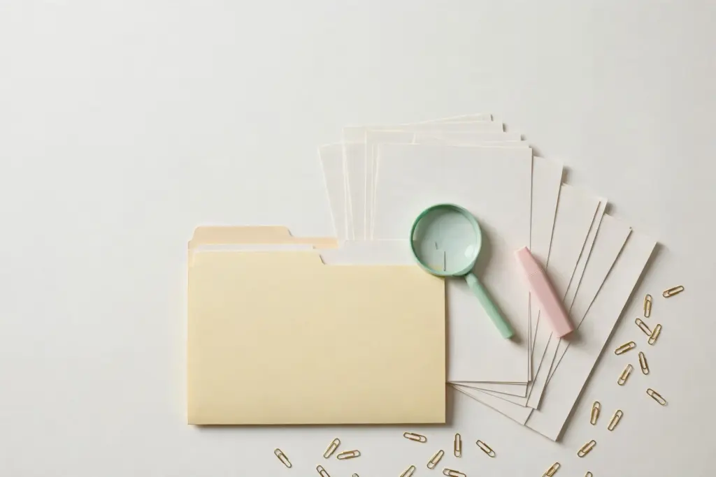 Pastel folder with magnifying glass — auditing workflow costs