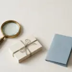 Vintage magnifying glass with research report and index cards — comparing AI research tools