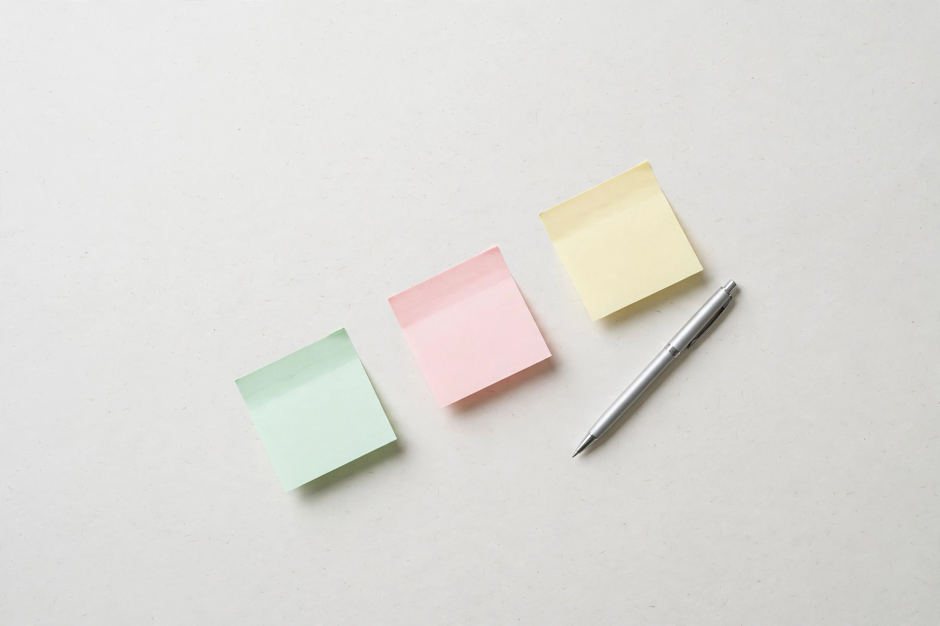 Pastel sticky notes with silver pen — step-by-step workflow building